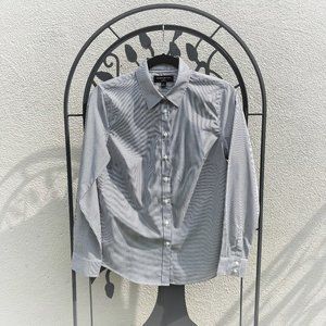 Banana Republic Women's, Business Button Down Shirt, Navy/White Stripe, Size 6